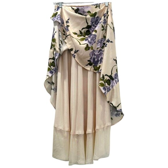 Cami NYC Genoa Silk Midi Skirt XS – Moonflower Watercolor Print NWT - Picture 5 of 14